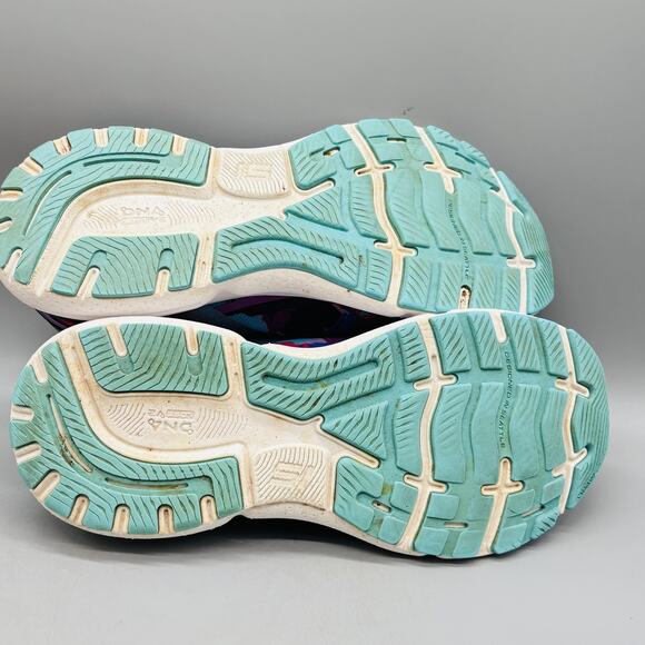 Brooks Shoes Women 9.5 Blue Pink Ghost 15 Low Top Road Running Athletic Sneakers - Picture 8 of 10